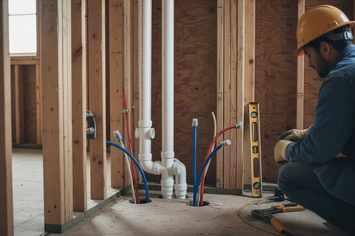 Drain and supply rough-in during Toilet Repair and Installation in Laurel